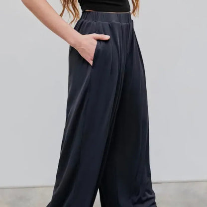 🔥LAST DAY SALE- ONLY £13.99!!⚡80K+ SOLD!💝Women's High Elastic Wide Leg Pants with Pocket